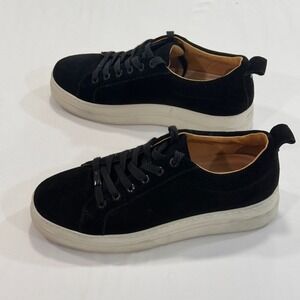 J/Slides NYC Suede Platform Sneakers Womens 9 Black Leather Lace Up | Minimalist